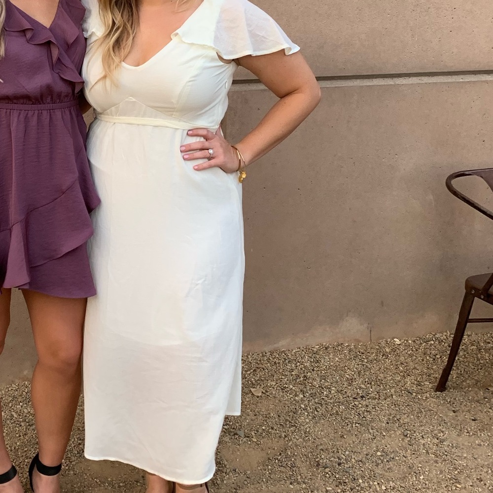 Leith A-line cream dress